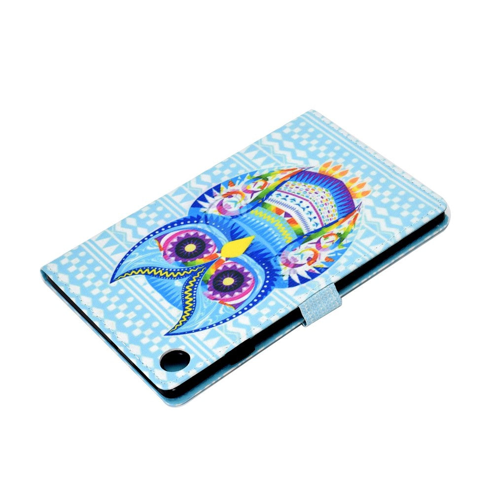 PU Leather Stand Tablet Case for Lenovo Tab M10 Plus (3rd Gen) / Xiaoxin Pad 2022 10.6 inch, Stitching Pattern Printing Card Holder Cover - Colorful Owl