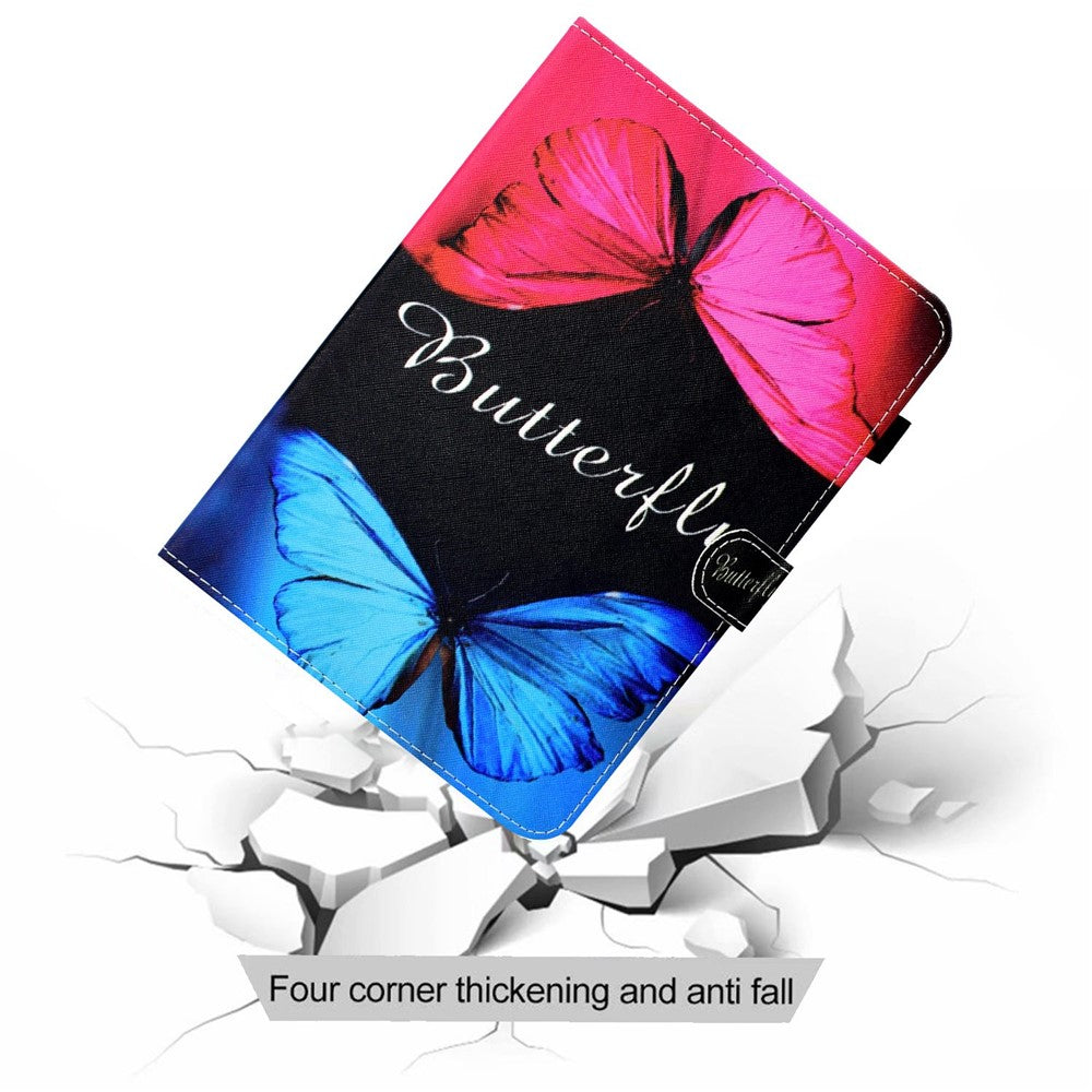 PU Leather Stand Tablet Case for Lenovo Tab M10 Plus (3rd Gen) / Xiaoxin Pad 2022 10.6 inch, Stitching Pattern Printing Card Holder Cover - Two Butterfly