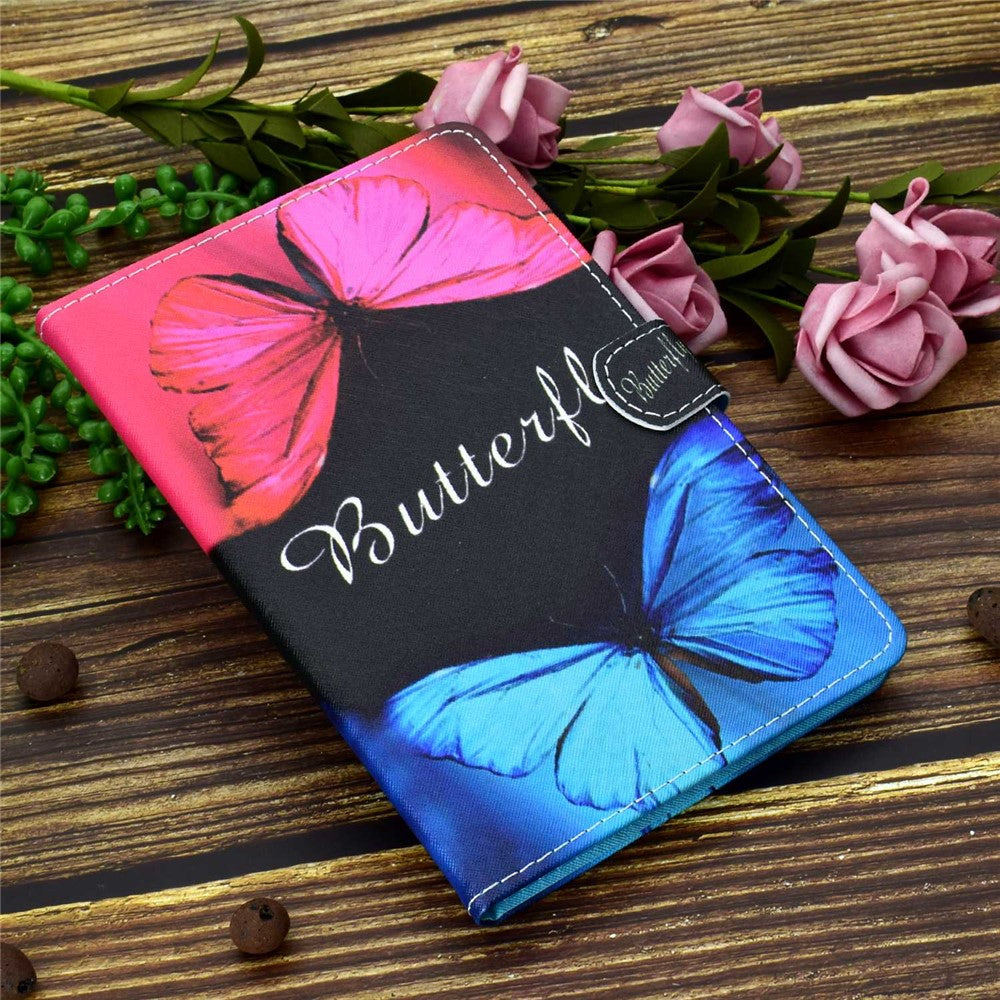 PU Leather Stand Tablet Case for Lenovo Tab M10 Plus (3rd Gen) / Xiaoxin Pad 2022 10.6 inch, Stitching Pattern Printing Card Holder Cover - Two Butterfly