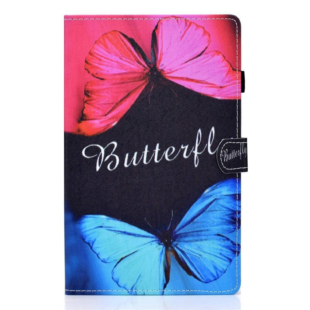 PU Leather Stand Tablet Case for Lenovo Tab M10 Plus (3rd Gen) / Xiaoxin Pad 2022 10.6 inch, Stitching Pattern Printing Card Holder Cover - Two Butterfly