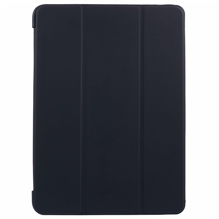 For OnePlus Pad 2 Case PU Leather+Silicone Tri-Fold Stand Tablet Cover - Black