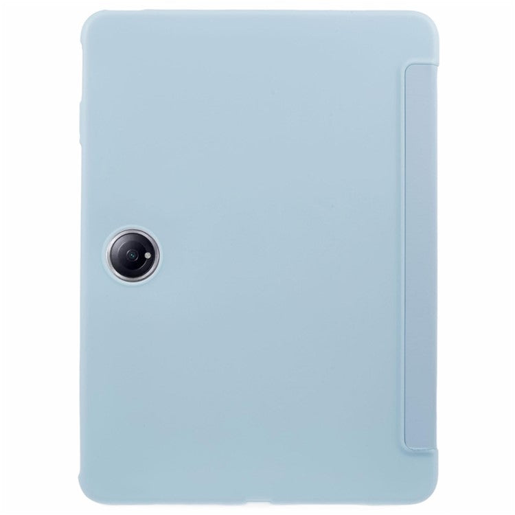 For OnePlus Pad 2 Case PU Leather+Silicone Tri-Fold Stand Tablet Cover - Baby Blue