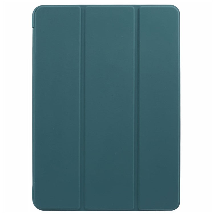 For OnePlus Pad 2 Case PU Leather+Silicone Tri-Fold Stand Tablet Cover - Blackish Green