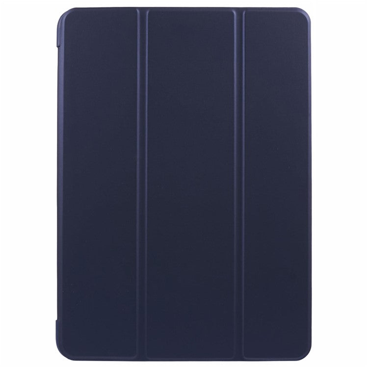 For OnePlus Pad 2 Case PU Leather+Silicone Tri-Fold Stand Tablet Cover - Dark Blue