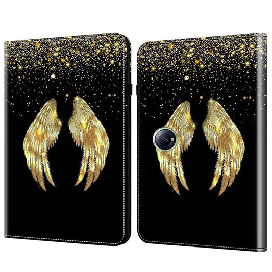 For OnePlus Pad 2  /  Pad Pro Case Flip Stand Leather Tablet Cover Pattern Printed - Gold Wings