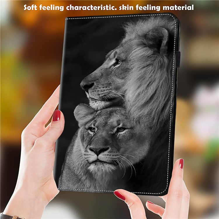 For OnePlus Pad 2  /  Pad Pro Case Flip Stand Leather Tablet Cover Pattern Printed - Couple Lions