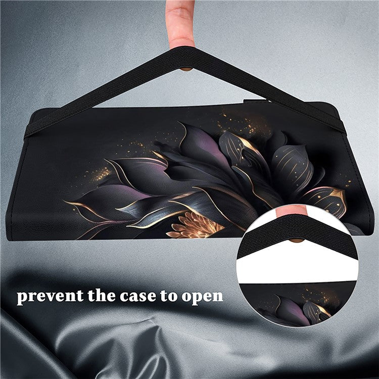 For OnePlus Pad 2  /  Pad Pro Case Pattern Printed Leather Tablet Cover with Card Slot - Flower