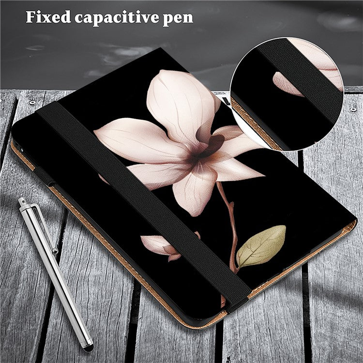 For OnePlus Pad 2  /  Pad Pro Case Pattern Printed Leather Tablet Cover with Card Slot - Pink Flower