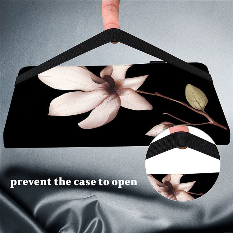 For OnePlus Pad 2  /  Pad Pro Case Pattern Printed Leather Tablet Cover with Card Slot - Pink Flower