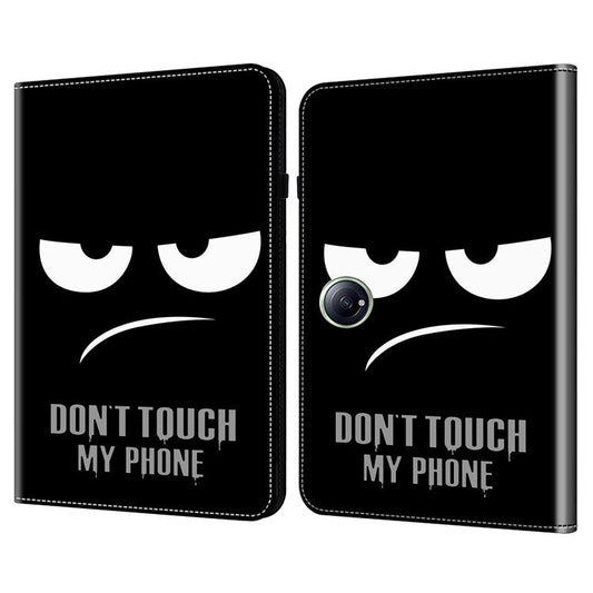 For OnePlus Pad 2  /  Pad Pro Case Pattern Printed Leather Tablet Cover with Card Slot - Don't Touch My Phone