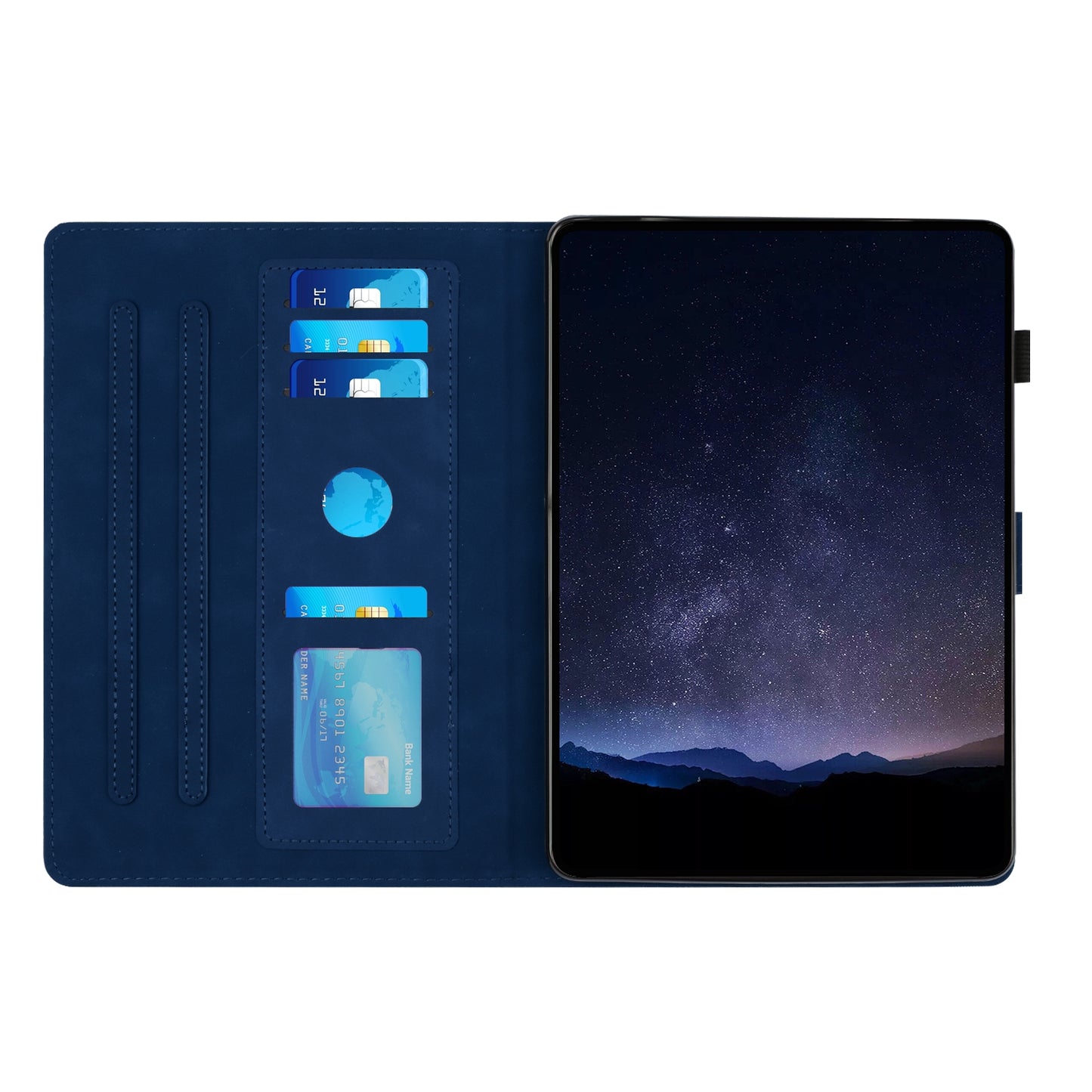 For Samsung Galaxy Tab S9 FE  /  S9 Case Honeycomb Printed Leather Tablet Cover with Card Slot - Blue