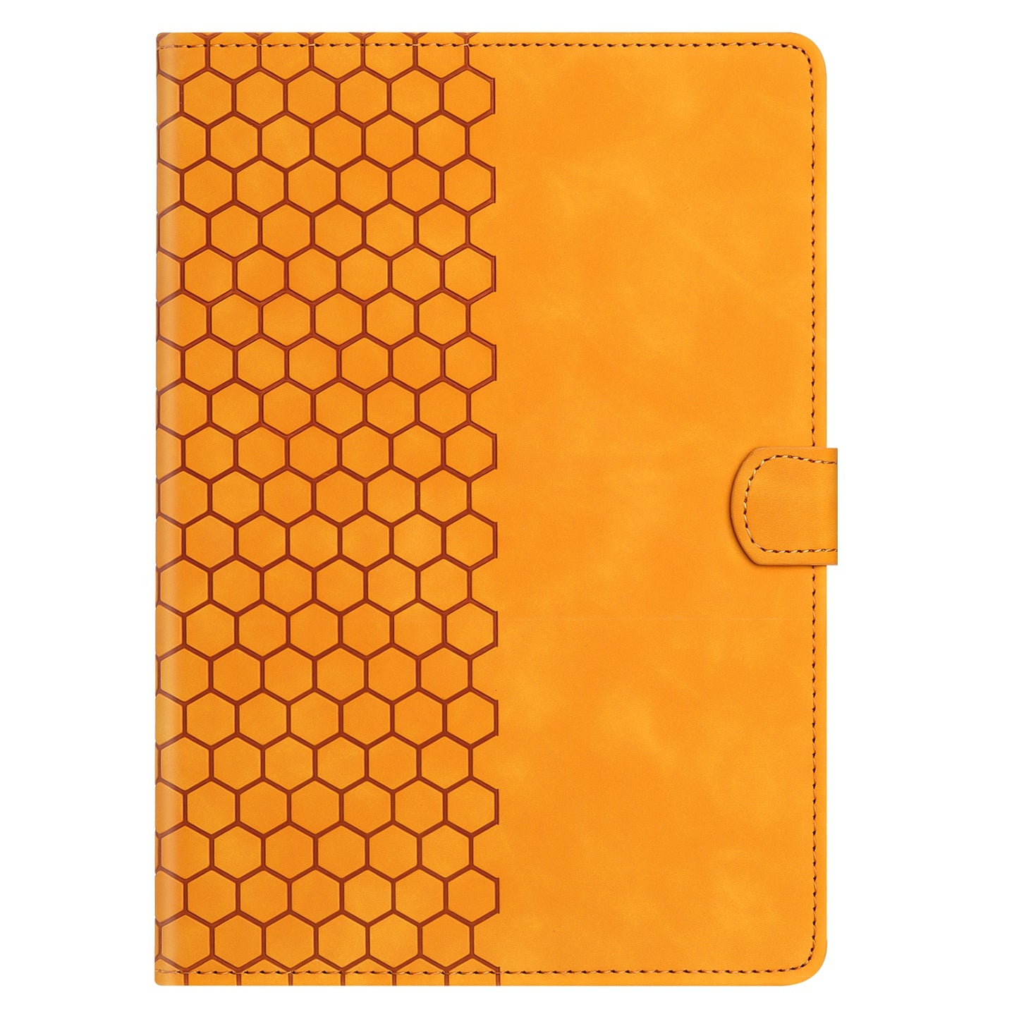 For Samsung Galaxy Tab S9 FE  /  S9 Case Honeycomb Printed Leather Tablet Cover with Card Slot - Yellow