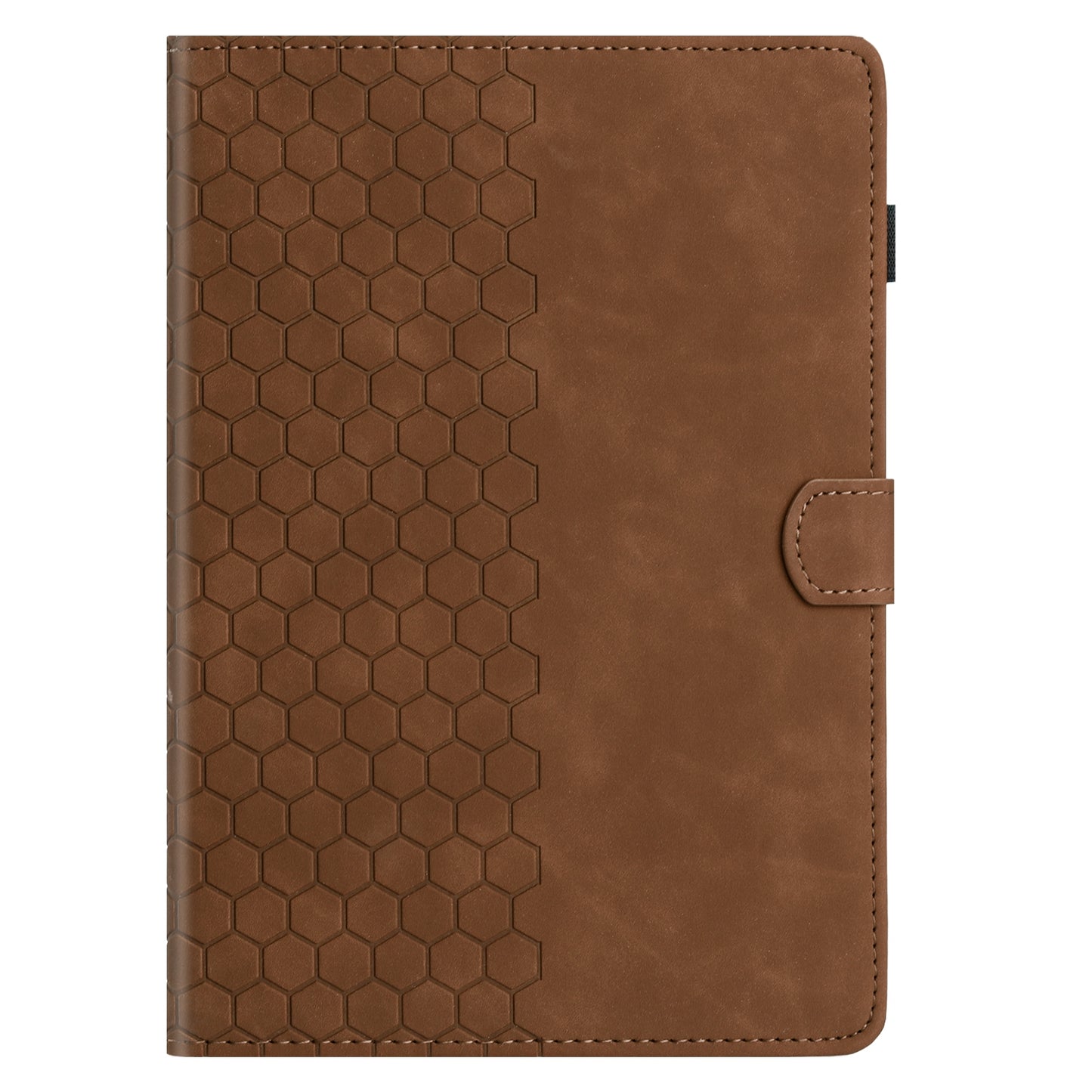 For Samsung Galaxy Tab S9 FE  /  S9 Case Honeycomb Printed Leather Tablet Cover with Card Slot - Brown