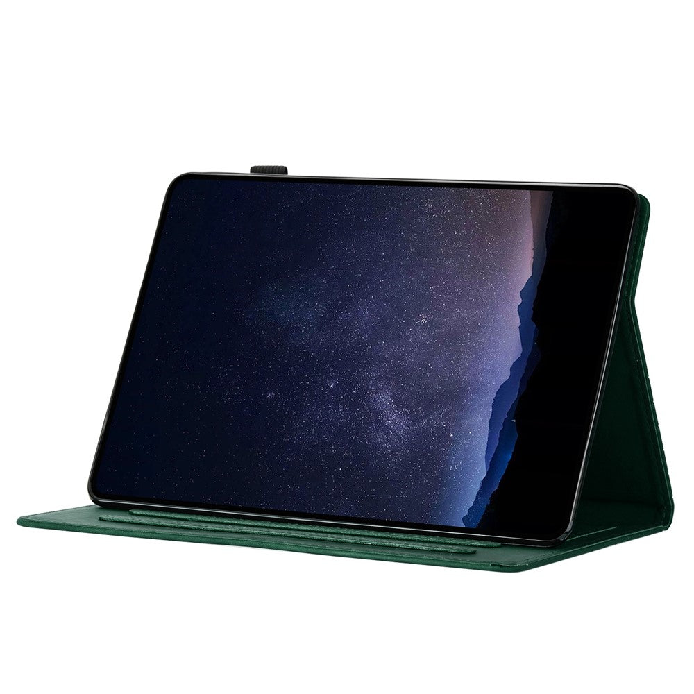 For Lenovo Tab P11 Gen 2 Case Honeycomb Printed Leather Tablet Cover with Card Slot - Green