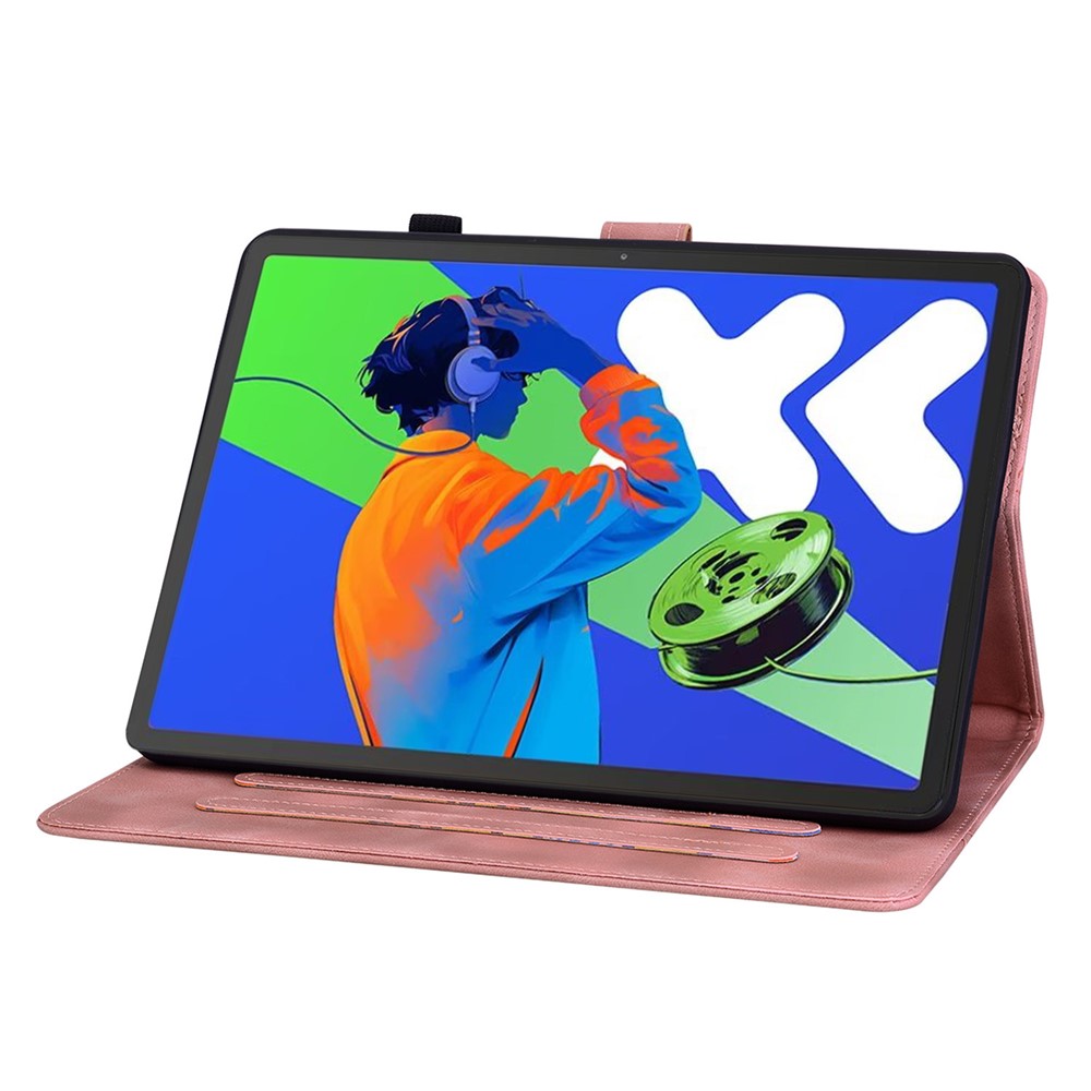 For Lenovo Tab P12 Pro 12.7 2025 / Xiaoxin Pad Pro 12.7 (2025) Case Lily Flower Imprint Card Slots Leather Tablet Cover - Pink
