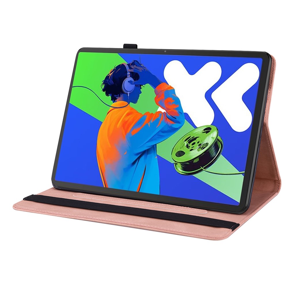 For Lenovo Tab P12 Pro 12.7 2025 / Xiaoxin Pad Pro 12.7 (2025) Case Butterfly Flower Imprint PU Leather Tablet Cover with Card Slots - Pink