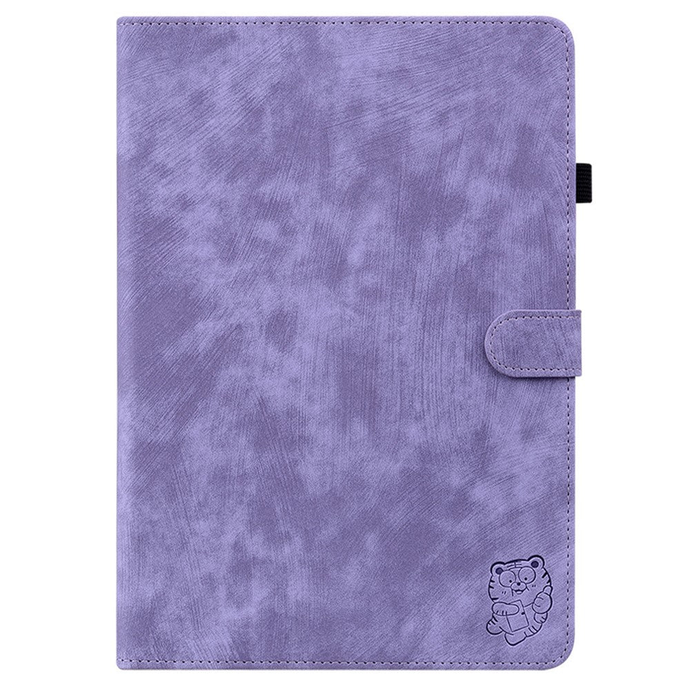 For Lenovo Tab P12 Pro 12.7 2025 / Xiaoxin Pad Pro 12.7 (2025) Cases Tiger Imprint Anti-Scratch PU Leather Tablet Cover - Purple