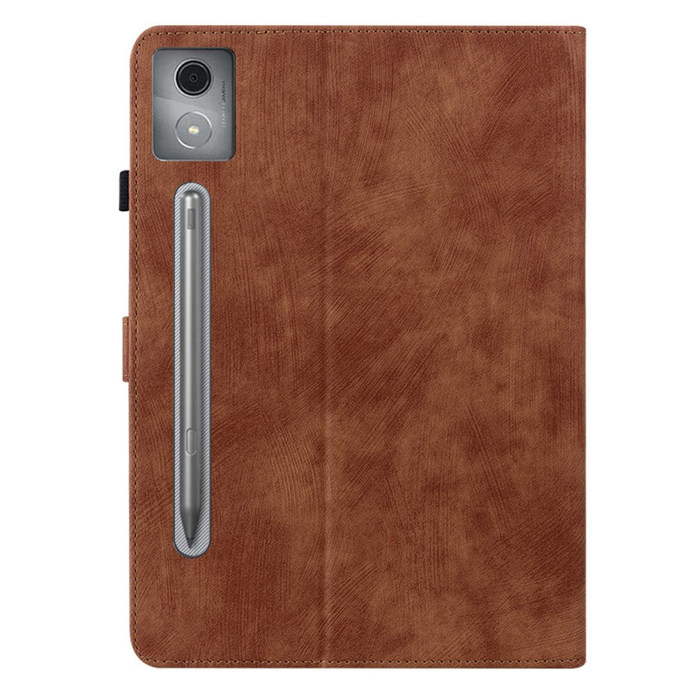 For Lenovo Tab P12 Pro 12.7 2025 / Xiaoxin Pad Pro 12.7 (2025) Cases Tiger Imprint Anti-Scratch PU Leather Tablet Cover - Brown