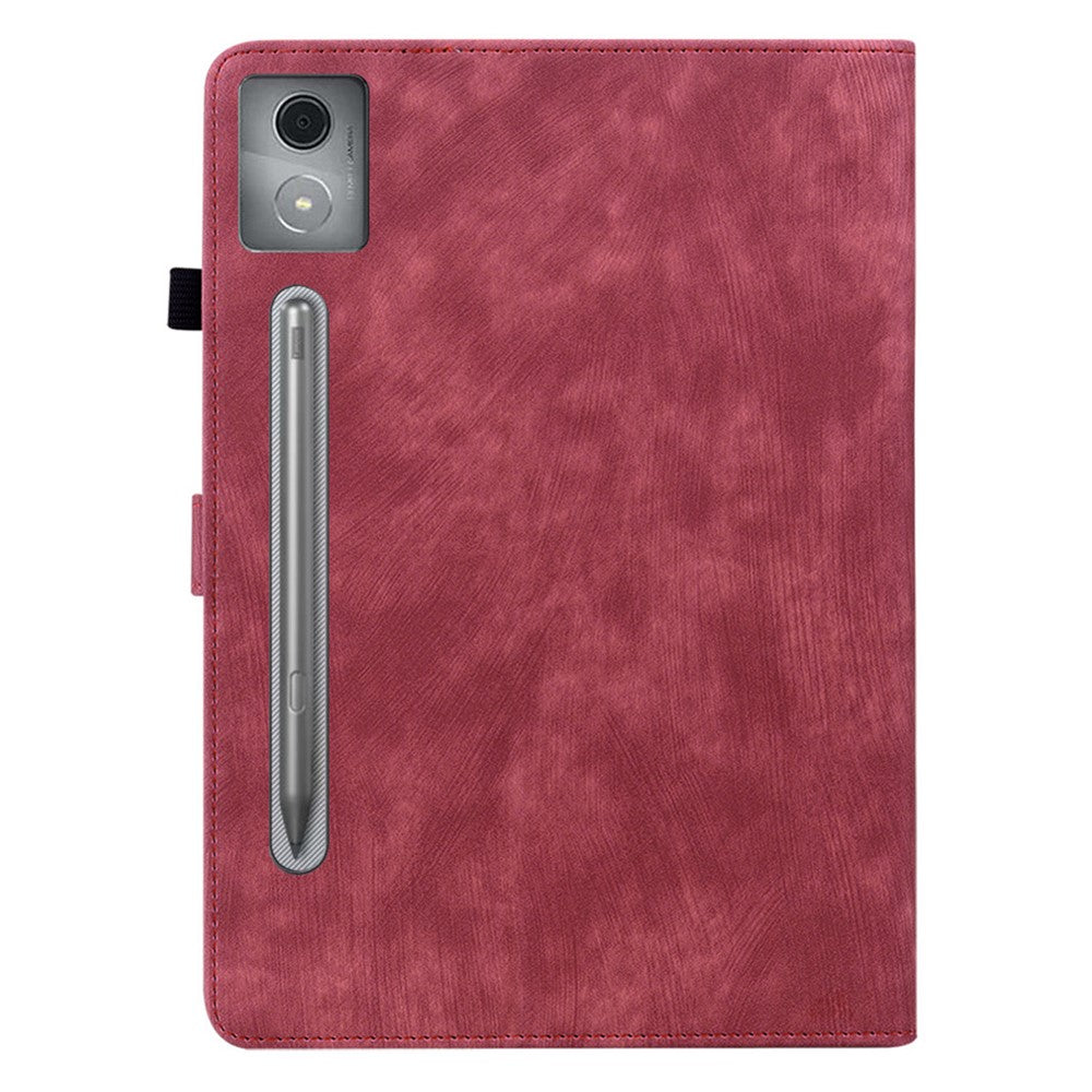 For Lenovo Tab P12 Pro 12.7 2025 / Xiaoxin Pad Pro 12.7 (2025) Cases Tiger Imprint Anti-Scratch PU Leather Tablet Cover - Red