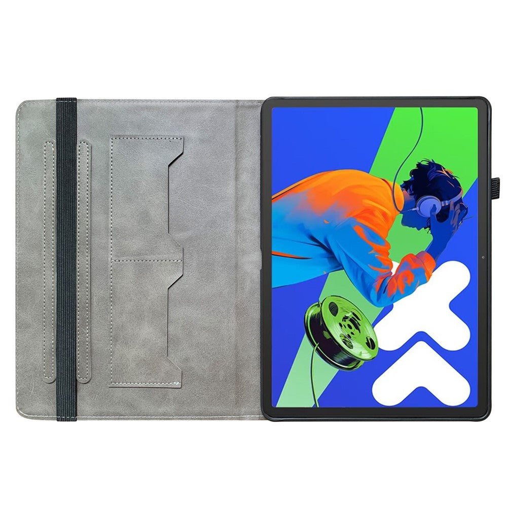 For Lenovo Tab P12 Pro 12.7 2025 / Xiaoxin Pad Pro 12.7 (2025) Leather Case Pattern Printed Stand Tablet Cover with Card Slots - Plum Blossom