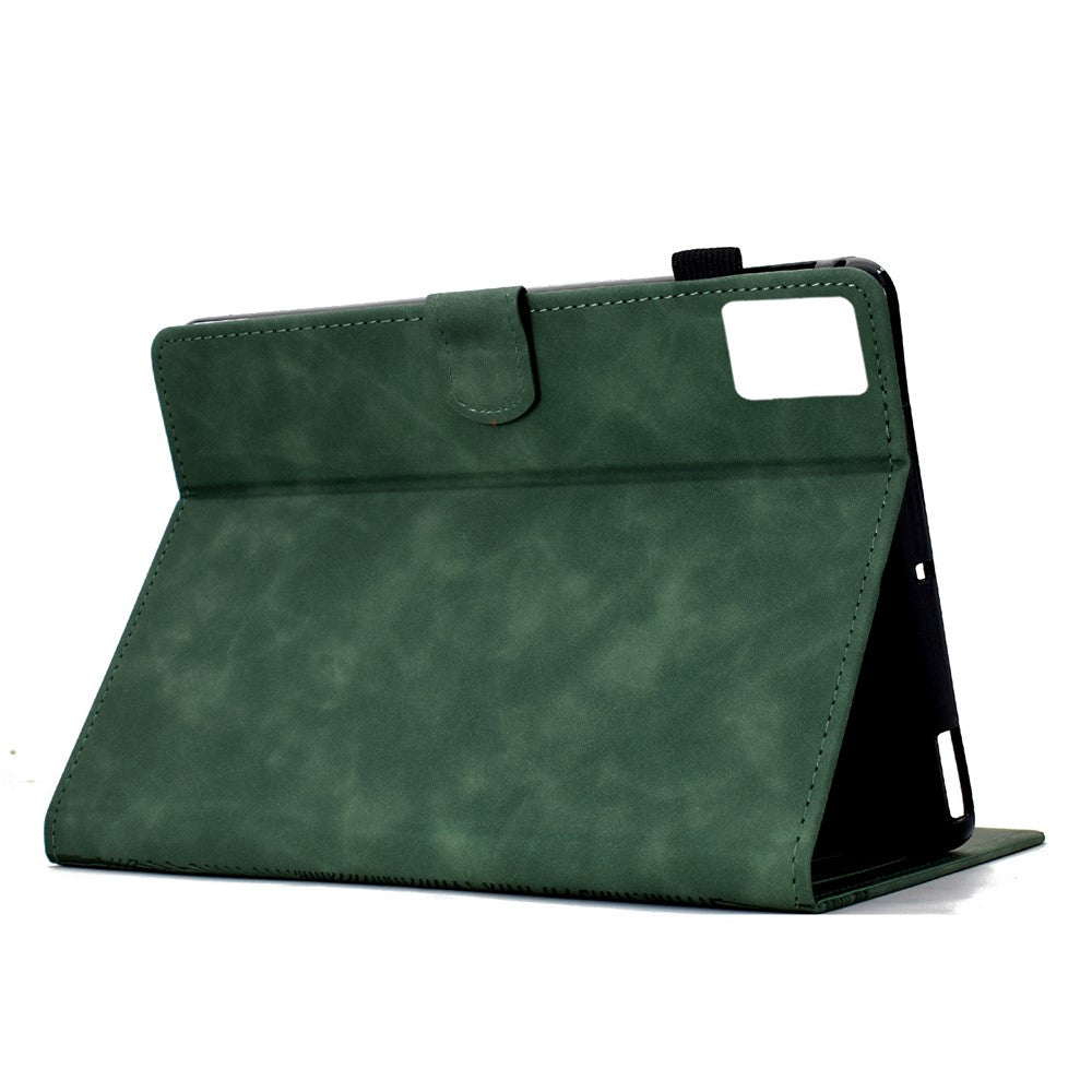 For Lenovo Tab M11 / Xiaoxin Pad 11 2024 Case Cats Imprinted PU Leather Card Slots Tablet Cover - Green