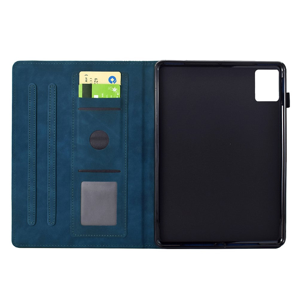 For Lenovo Tab M11 / Xiaoxin Pad 11 2024 Case Cats Imprinted PU Leather Card Slots Tablet Cover - Dark Blue