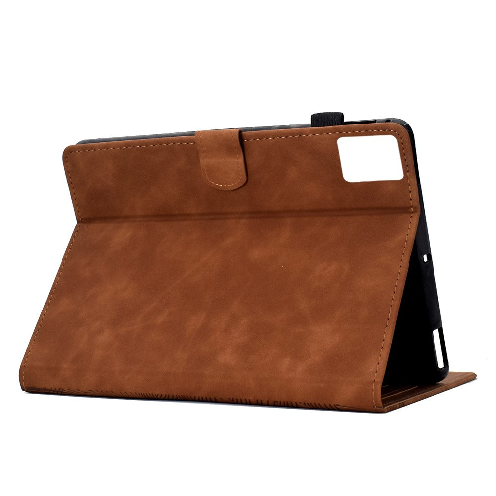 For Lenovo Tab M11 / Xiaoxin Pad 11 2024 Case Cats Imprinted PU Leather Card Slots Tablet Cover - Brown