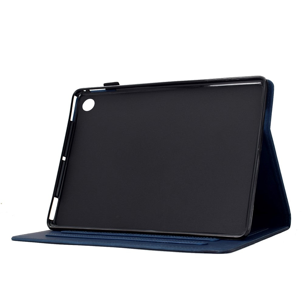 For Lenovo Tab M10 Plus (3rd Gen) Case Cats Imprinted PU Leather Card Slots Tablet Cover - Dark Blue