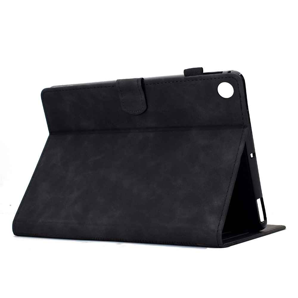 For Lenovo Tab M10 Plus (3rd Gen) Case Cats Imprinted PU Leather Card Slots Tablet Cover - Black
