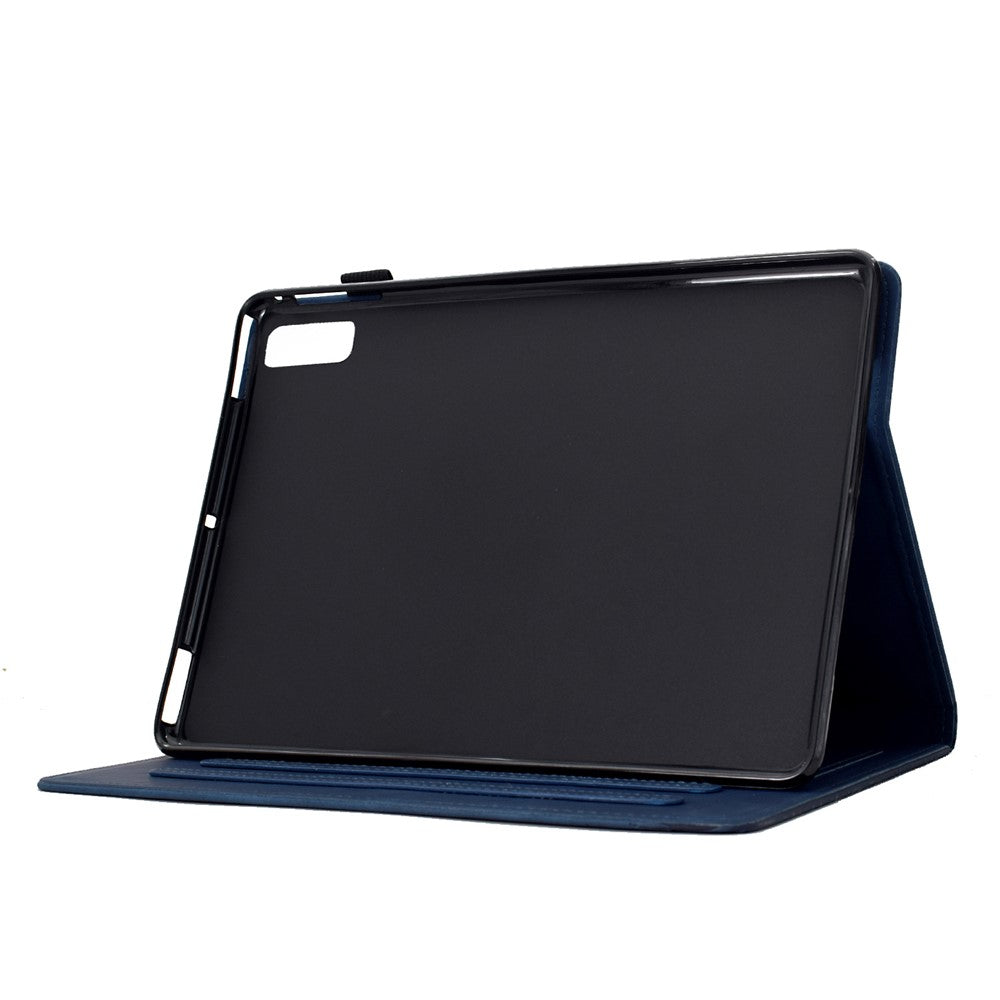 For Lenovo Tab M9 TB-310FU Case Cats Imprinted PU Leather Card Slots Tablet Cover - Dark Blue