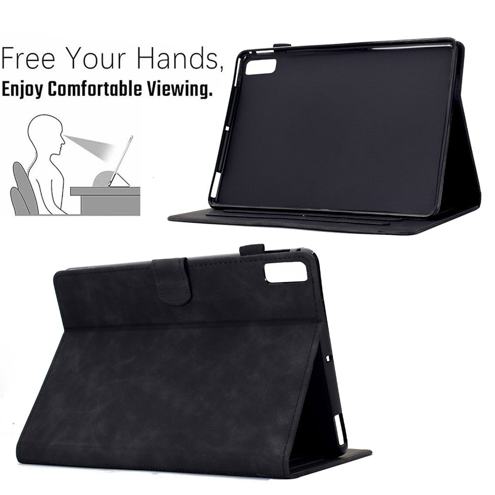 For Lenovo Tab M9 TB-310FU Case Cats Imprinted PU Leather Card Slots Tablet Cover - Black