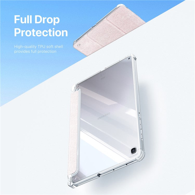 DUX DUCIS Unid Series For Samsung Galaxy Tab S6 Lite (2024) / (2022) / (2020) Case Auto Wake / Sleep TPU+PC+Leather Clear Tablet Cover - Light Pink