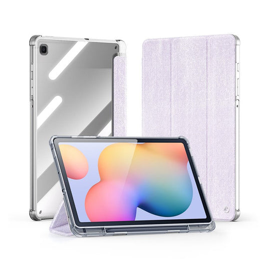 DUX DUCIS Unid Series For Samsung Galaxy Tab S6 Lite (2024) / (2022) / (2020) Case Auto Wake / Sleep TPU+PC+Leather Clear Tablet Cover - Light Purple