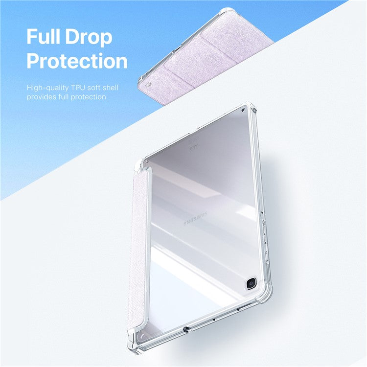 DUX DUCIS Unid Series For Samsung Galaxy Tab S6 Lite (2024) / (2022) / (2020) Case Auto Wake / Sleep TPU+PC+Leather Clear Tablet Cover - Light Purple
