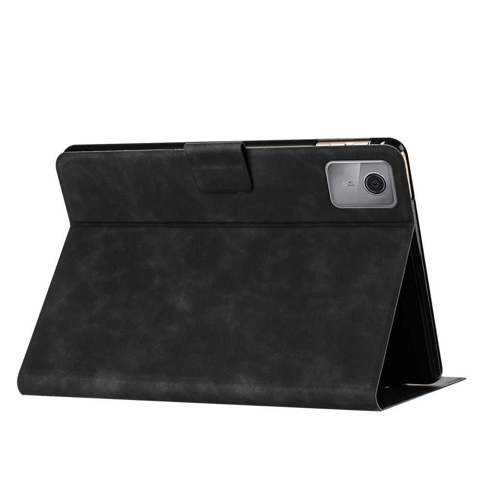 For Lenovo Tab M11 / Xiaoxin Pad 11 2024 TB-330FU Case Couple Cat Imprinted Microfiber Leather Smart Tablet Cover - Black