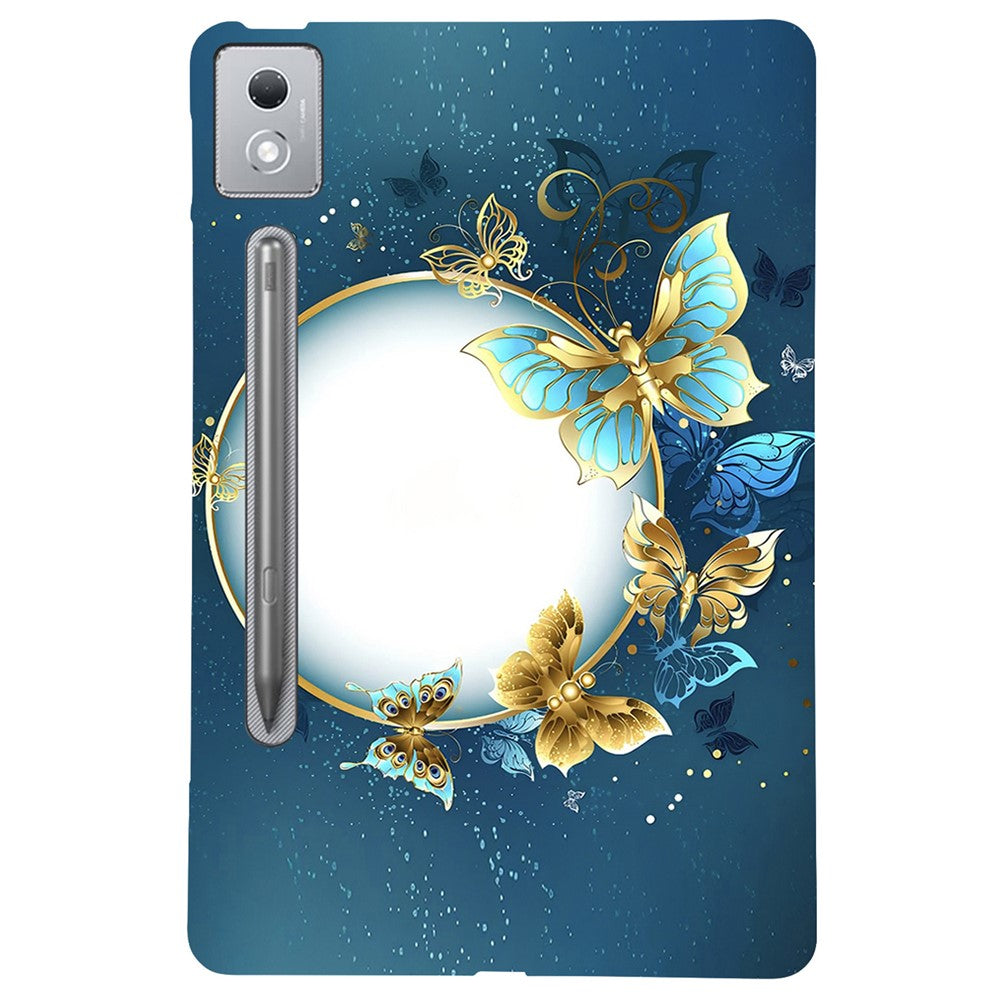 For Lenovo Tab P12 Pro 12.7 2025 / Xiaoxin Pad Pro 12.7 (2025) TPU Case Pattern Printing Slim Tablet Protective Cover - Butterfly Wreath