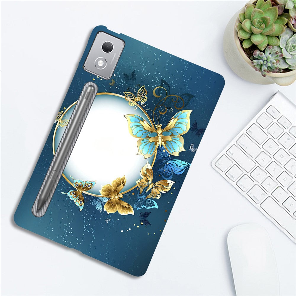 For Lenovo Tab P12 Pro 12.7 2025 / Xiaoxin Pad Pro 12.7 (2025) TPU Case Pattern Printing Slim Tablet Protective Cover - Butterfly Wreath