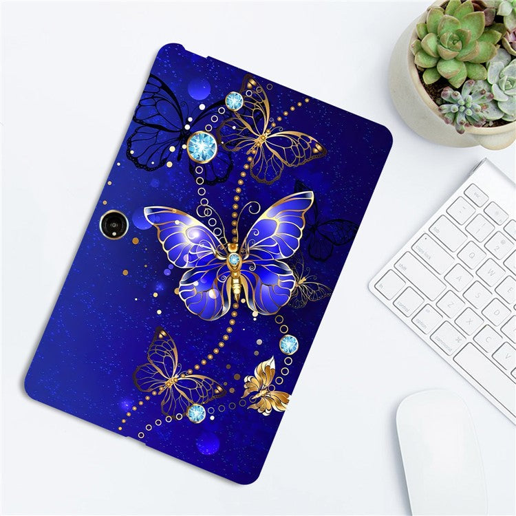 TPU Case for Oppo Pad Neo / Pad Air 2 / OnePlus Pad Go Pattern Printing Slim Tablet Protective Cover - Blue Butterfly