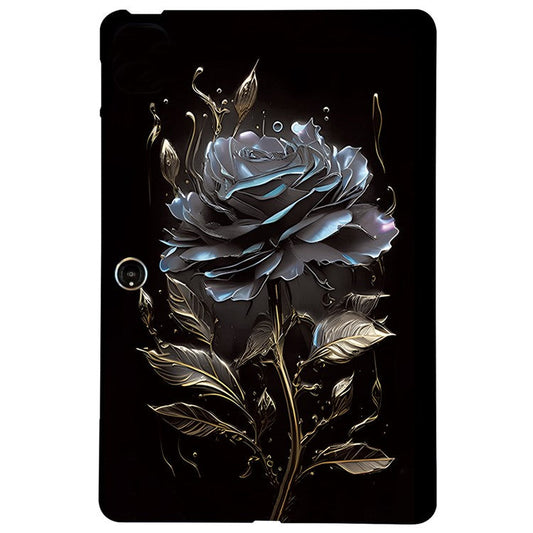 TPU Case for Oppo Pad Neo / Pad Air 2 / OnePlus Pad Go Pattern Printing Slim Tablet Protective Cover - Black Rose