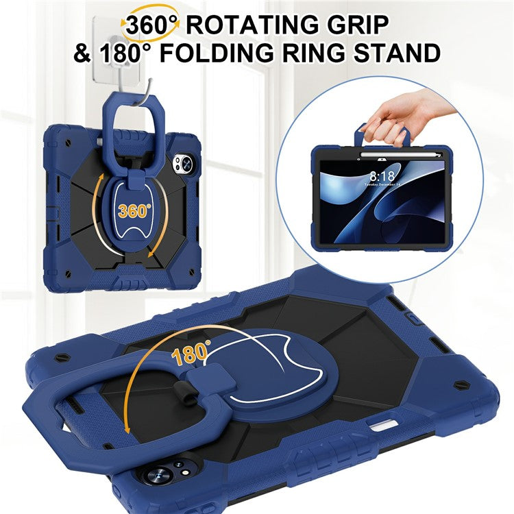 For Huawei MatePad Air (2024) Case Silicone+PC Kickstand Tablet Cover - Navy Blue / Black