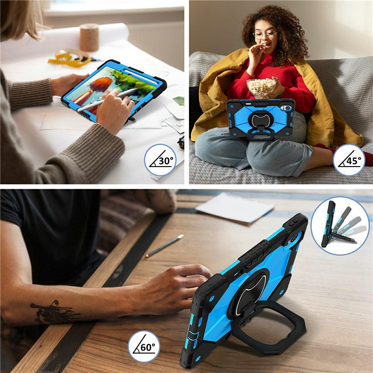 For Huawei MatePad Air (2024) Case Silicone+PC Kickstand Tablet Cover - Black / Blue