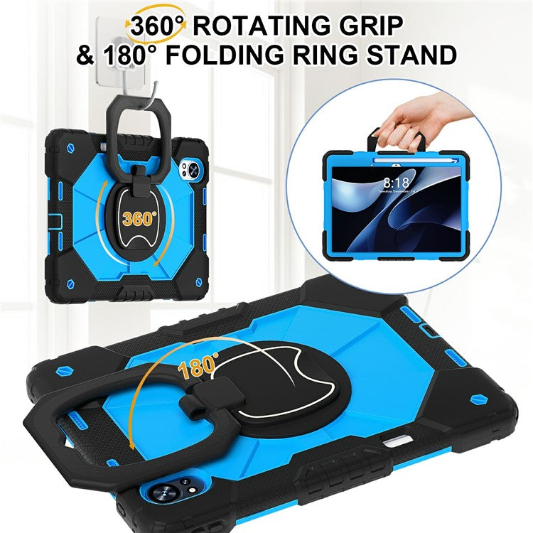 For Huawei MatePad Air (2024) Case Silicone+PC Kickstand Tablet Cover - Black / Blue