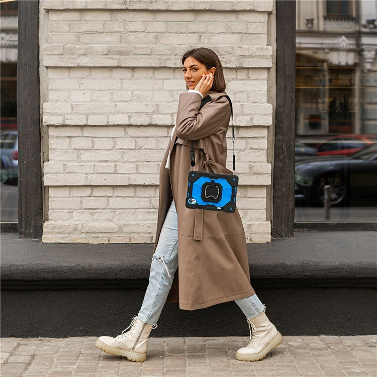 For Huawei MatePad Air (2024) Case Silicone+PC Kickstand Tablet Cover - Black / Blue