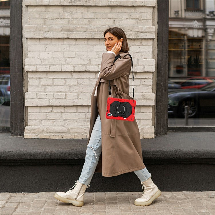 For Huawei MatePad Air (2024) Case Silicone+PC Kickstand Tablet Cover - Red / Black