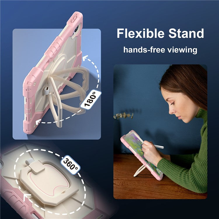 For Huawei MatePad Air (2024) Case Silicone+PC Kickstand Tablet Cover - Rose Gold / Grey