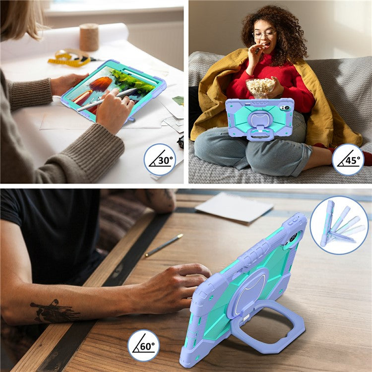 For Huawei MatePad Air (2024) Case Silicone+PC Kickstand Tablet Cover - Light Purple / Mint Green