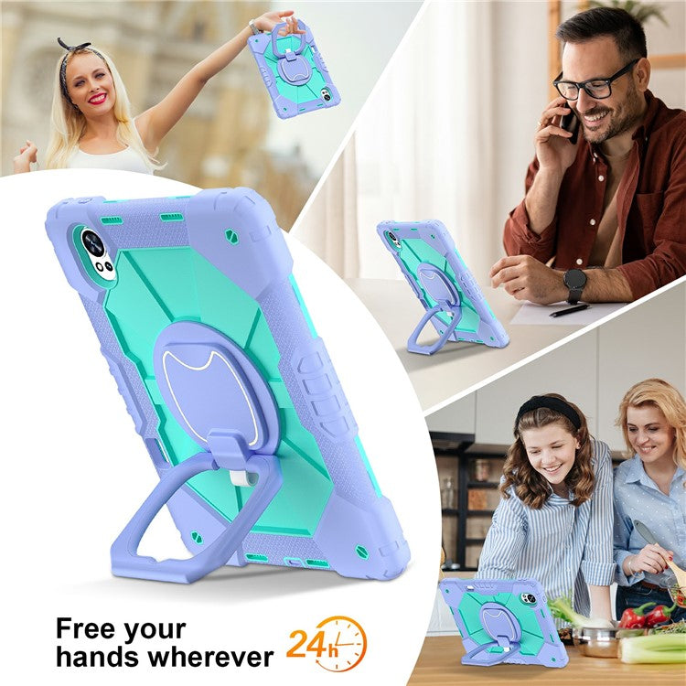 For Huawei MatePad Air (2024) Case Silicone+PC Kickstand Tablet Cover - Light Purple / Mint Green