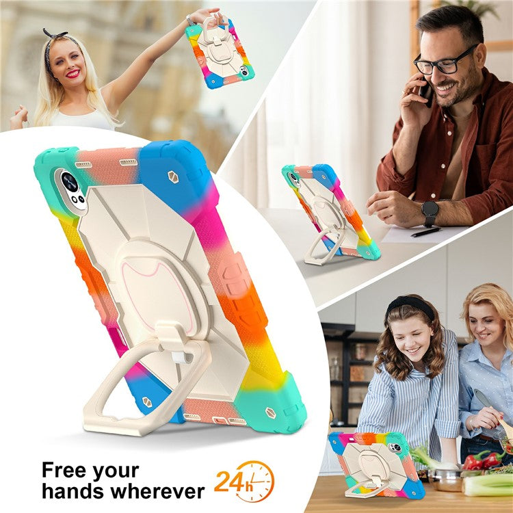 For Huawei MatePad Air (2024) Case Silicone+PC Kickstand Tablet Cover - Colorful / Blue