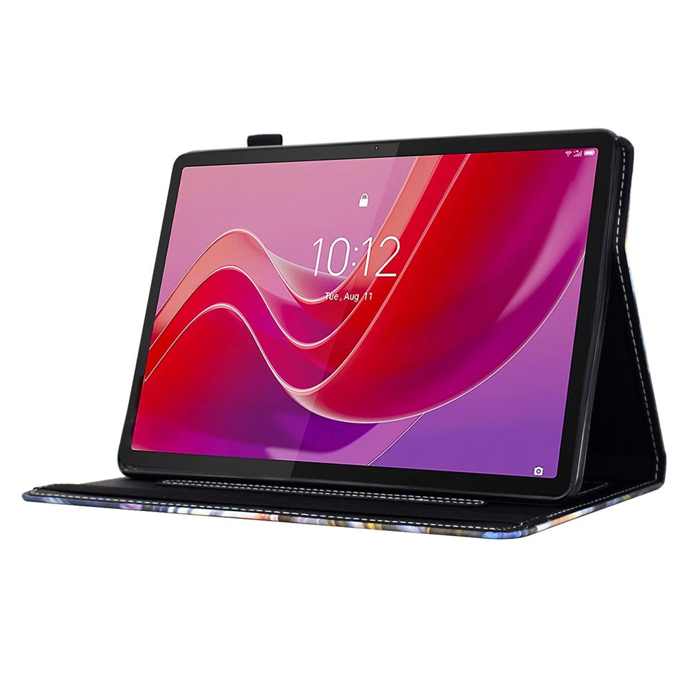 For Lenovo Tab M11 / Xiaoxin Pad 11 2024 Case Pattern Printing Card Holder Leather Tablet Stand Cover - Tiger