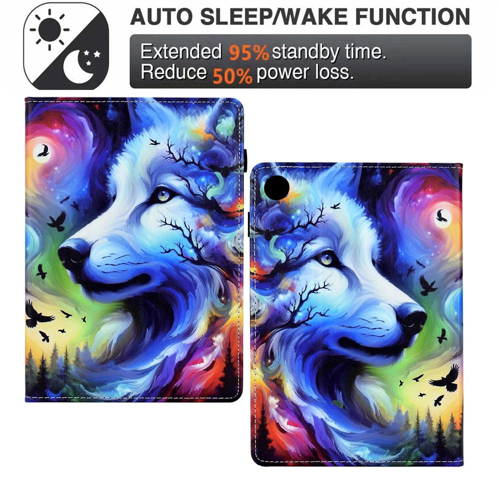 For Lenovo M10 Plus Case Pattern Printing Card Holder Leather Tablet Stand Cover  - Dog